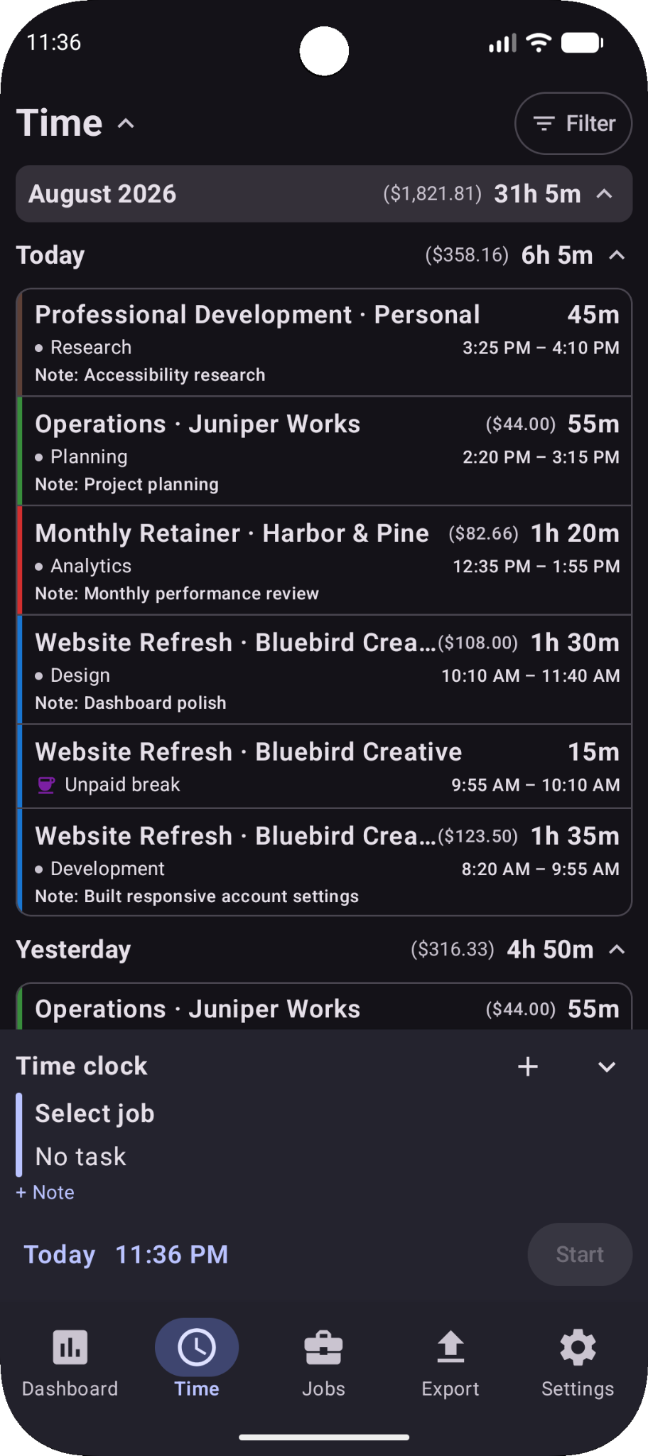 Loghaven Entries screenshot